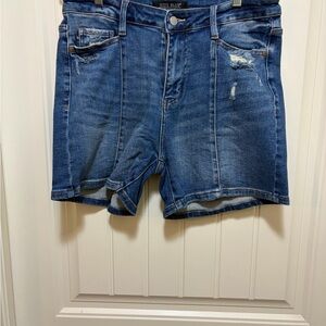 Judy Blue Distressed Blue Jean Shorts